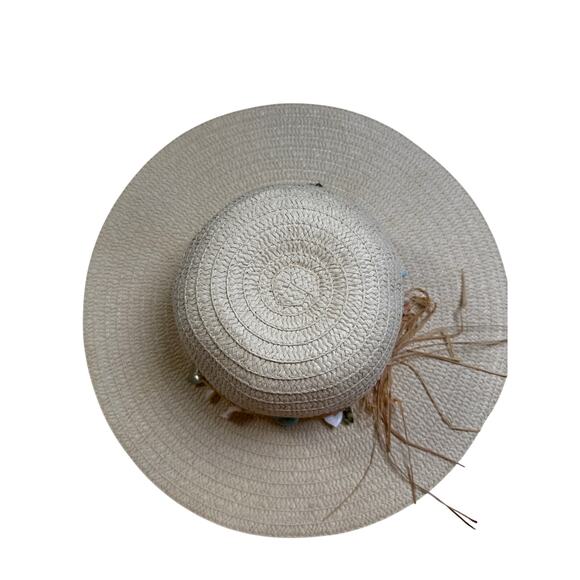 Panama Jack Floppy Paper Braid Bucket Hat Seashell Tan Beige Beach Ocean Vaca OS - Picture 6 of 8